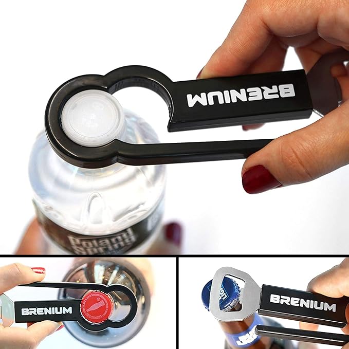 Multifunctional Bottle Opener for Water and Beer, Plastic Water Bottles by Brenium