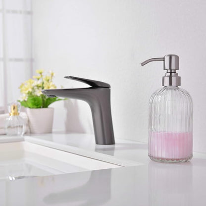 Glass Soap Dispensers for Kitchen and Bathroom, 16oz Heavey Glass Bottle - Image 2