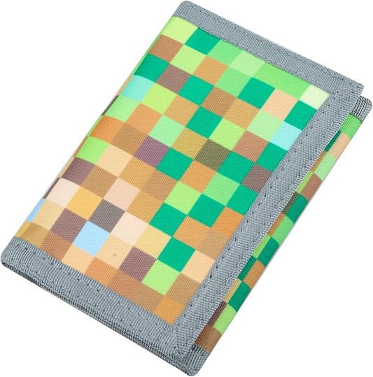 NEICY RFID Blocking Canvas Wallet for Men and Women - Camo Trifold Outdoor Sports Wallets with Magic Sticker for Teen Kids (Chequer)