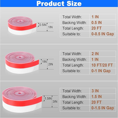 ToLanbbt Weather Stripping Silicone Door Seal Strip 3 in x 20 ft Door Draft - Image 2