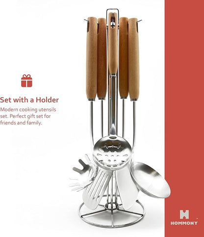 Cooking Utensils Set, 8-Piece 304 Stainless Steel Kitchen Tool Sets - Image 4