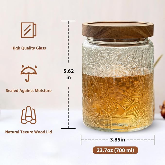 24 OZ/2 PCS Glass Storage Jar - Image 2