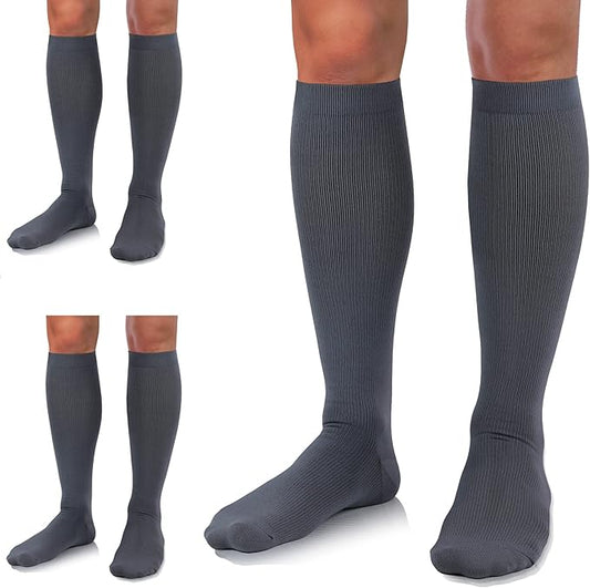 Medical Compression Socks for Women and Men 3 Pairs 20-30 mmHg Knee High Christmas Compression Stockings Circulation Best for Running Athletic Nurses