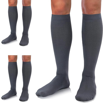 Medical Compression Socks for Women and Men 3 Pairs 20-30 mmHg Knee High Christmas Compression Stockings Circulation Best for Running Athletic Nurses