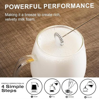 2 Pack Easy Clean Milk Frother Wand | Detachable Whisk, Superior Frothing | - Image 3