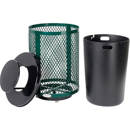Global Industrial Outdoor Diamond Steel Trash Can - Image 2