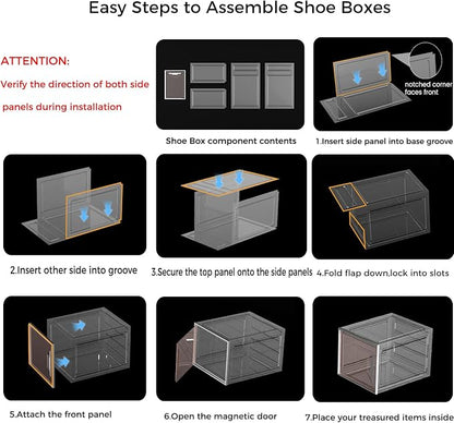 Shoe Storage Boxes Stackable, X-Large Plastic Clear Shoe Organizers - Image 2