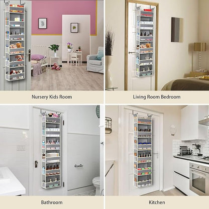 2 Pack Over The Door Hanging Organizer 6-Shelves and 12 Side Pockets, Over The - Image 5