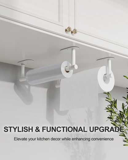 White Paper Towel Holder Under Cabinet, Self Adhesive or Wall Mounted SUS304 - Image 3