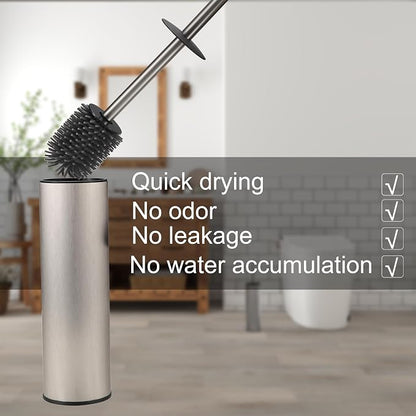 Toilet Brush and Holder Set Premium Material Toilet Bowl Cleaner Free Standing - Image 3