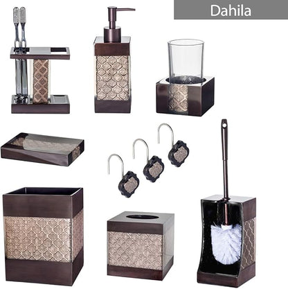 Dahlia Brown Toilet Brush with Holder Set - Image 7