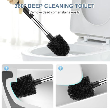 SetSail Toilet Brush and Holder 4 Pack, Self Closing Lid Toilet Bowl Brushes - Image 6