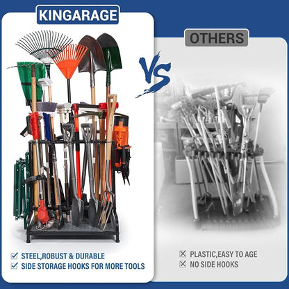 Garden Tool Organizer, Yard Tools Rack Holds 55 Long-Handled Tools/Rakes/Brooms - Image 6