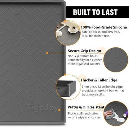 TigeJoy Under Sink Mats for Kitchen Waterproof, Leak-Proof Silicone Mat Sink - Image 3