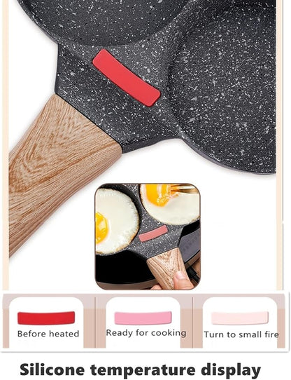 HUPECHAM Egg Pan With Lid 4-Cup Nonstick, and Healthy Granite Egg Frying Pan - Image 4