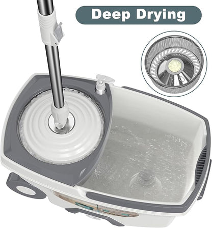 Mop and Bucket with Wringer Set, Spin Mop and Bucket System, Mops - Image 3