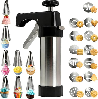 Stainless Steel Cookies Press, Cookie Press Gun Kit by FEAYEA