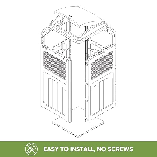 Patiowell 36 Gallon Outdoor Trash Can, Resin Outdoor Garbage Can - Image 9