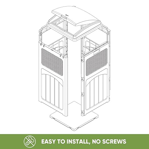 Patiowell 36 Gallon Outdoor Trash Can, Resin Outdoor Garbage Can with Lid for Patio, Backyard, Deck, Dark Brown