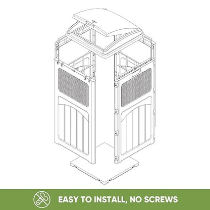 Patiowell 36 Gallon Outdoor Trash Can, Resin Outdoor Garbage Can - Image 4