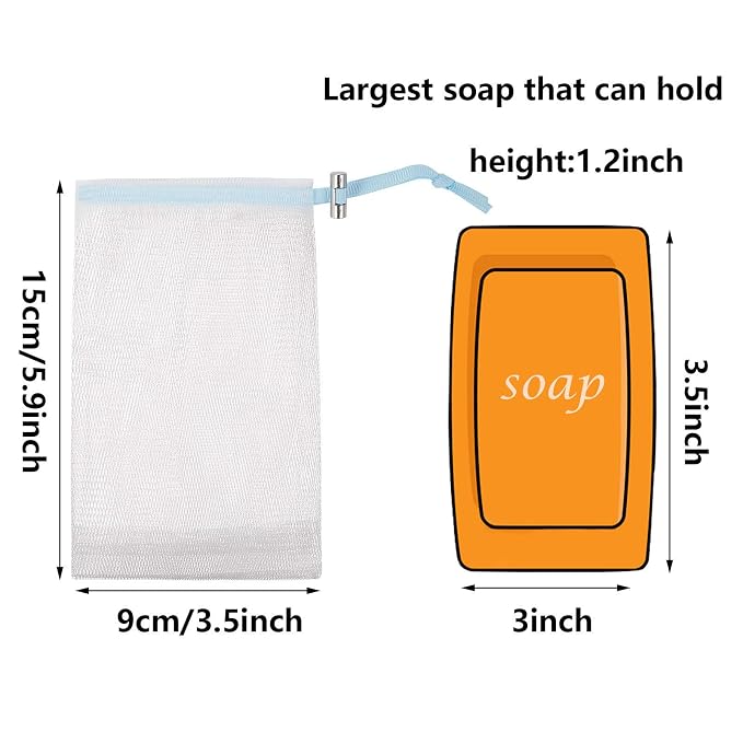 Cobahom 12 Pack Mesh Soap Bag Mesh Foaming Net Soap Sack Bags Soap Saver Pouch - Image 3