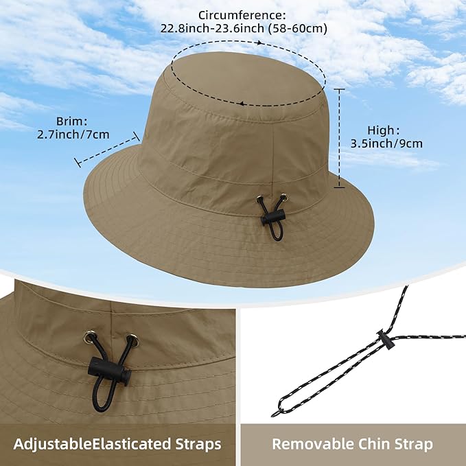 Durio Waterproof Bucket Hats for Woman UPF 50+ Sun Hat UV Protection Packable Rain Hats for Women Lightweight Hiking Hat