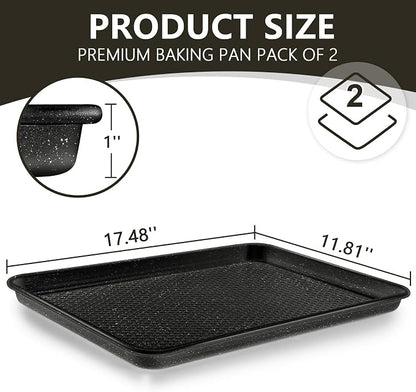 Wildone 2 Pack Half Sheet Baking Pans, Honeycomb Embossed Nonstick Baking Sheet - Image 2