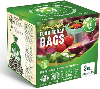UNNI Compostable Trash Bags, 3 Gallon / 11.35 Liter, Extra Thick 0.71 Mil Small - Image 6