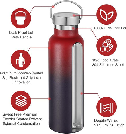 Neihepal 20 oz Insulated Water Bottles Bulk 8 Pack, Stainless Steel Double Wall - Image 3