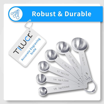TILUCK Stainless Steel Measuring Cups & Spoons Set, Cups and Spoons, Kitchen - Image 4