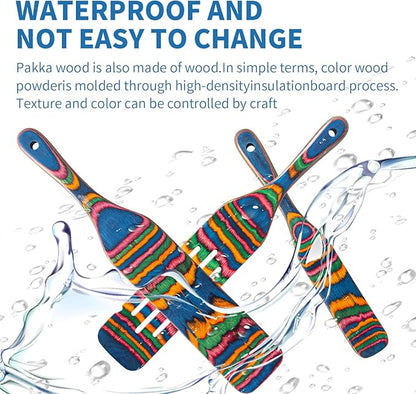 Pakkawood Spurtle Set, Gudamaye 5 Pcs Pakkawood Kitchen Utensils, Wooden Spoons - Image 5