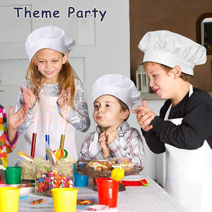 Kids Apron and Chef Hat Set, 30 Pieces Boys Girls Kids Apron - Image 6