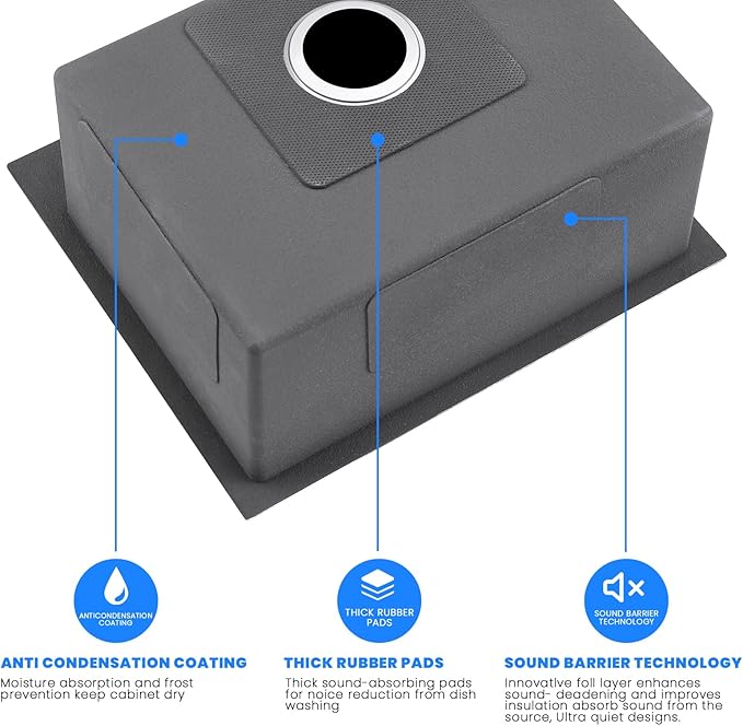 POPFLY 15 Inch Wet Bar Drop In Sink, SUS 304 Stainless Steel Topmount Sinks Handmade Single Bowl 18 Gauge Kitchen Small Outdoor Rv Sink, Brushed Nickel (15×17×8)