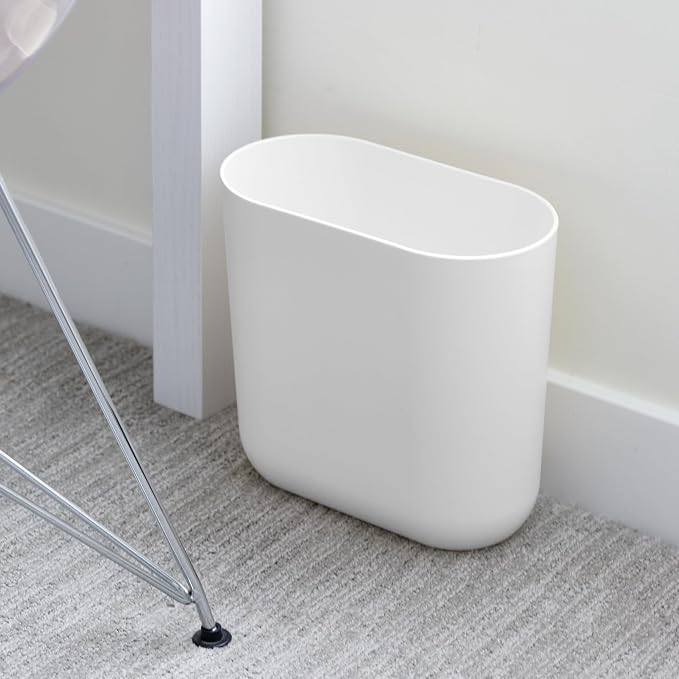 iDesign Slim Oval Plastic Waste Basket The Cade Collection, 10.56” x 5.5” x - Image 4