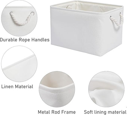15x11x9.5 Inch Storage Baskets for Shelves, 3 Pack Storage Bins，Foldable - Image 6