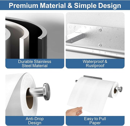 CUXIXA Paper Towel Holder Under Cabinet, Upgraded Adhesive Paper Towel Holder - Image 4