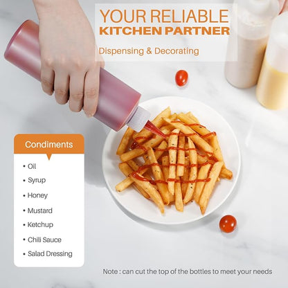 Sopito Squeeze Bottles, 16oz Plastic Condiment Squeeze Bottles - Image 5