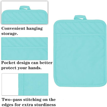 Oven Pot Holder with Pocket Cotton Heat Resistant Coaster Potholder Kitchen Hot - Image 3