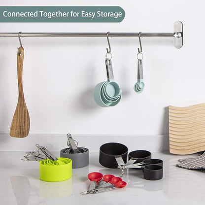 Measuring Cups and Spoons Set of Huygens Kitchen Gadgets 10 Pieces, Stackable - Image 5