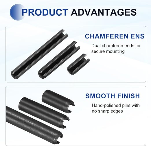 MECCANIXITY 25Pcs Slotted Split Roll Pins 1/2 Inch Dia. 1 Inch Length 65Mn - Image 3