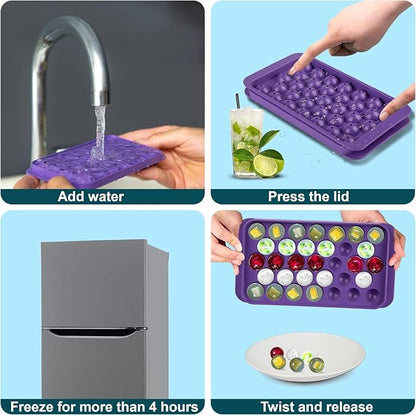 Small Ice Cube Trays for Freezer – 2 Pack Hard Plastic Mini Ice Cube Trays - Image 3