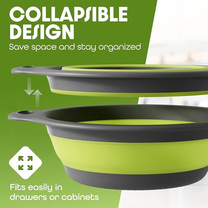 Gevoli Large Collapsible Colander - 5Qt Side Drain Food Strainer - Image 2