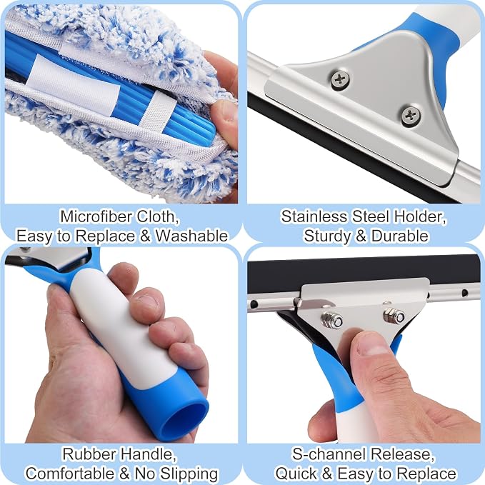 Professional Window Cleaning Kit 10IN, All-in-one Windows Cleaner Tool - Image 6
