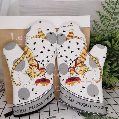 Oven Mitts and Pot Holders Sets, Funny Kitchen Oven Mitts Heat Resistant of 500 - Image 2