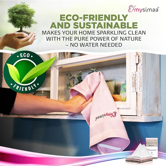 mysimaa XL Lint Free Microfiber Cloth, Glass & Window Cleaning Cloths - Image 5