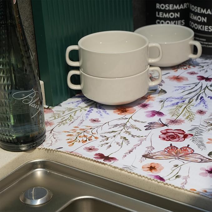 Floral Shelf and Drawer Liner for Kitchen Cabinets, 12IN x 20FT Non-Adhesive - Image 6