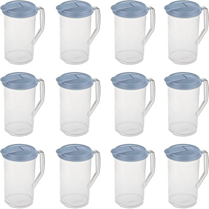 Sterilite 2 Quart Clear Round Plastic Pitcher, Dishwasher Proof by Sterilite