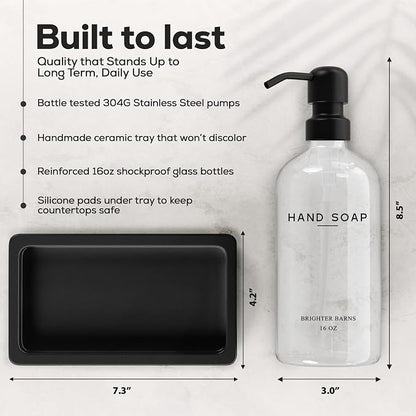 Glass Hand and Dish Soap Dispenser Set by Brighter Barns - Image 3