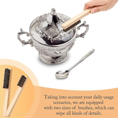 Patelai 6 Pieces Silver Polish Set, 4 Silver Cleaning Horsehair Brushes - Image 4