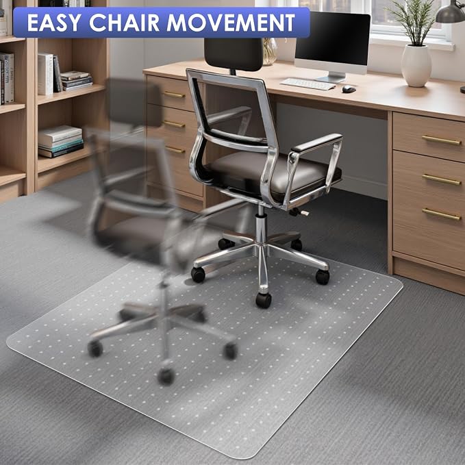 Kuyal Office Chair Mat for Carpet, 2 Pack 32x 49 Clear Heavy Duty Computer - Image 6